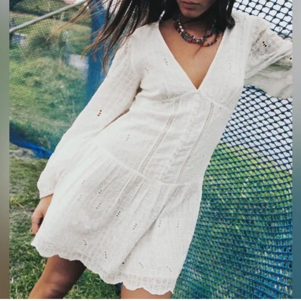 ZARA- Embroidered Eyelet Dress - Picture 2 of 10